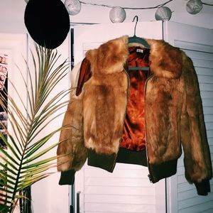 Brown vintage fur jacket